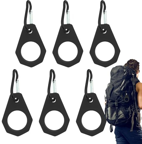 Uozonit Water Bottle Buckle Clip | Bottle Belt Clip for Carrying | Silicone Drinking Container Buckle with Carabiner for Hiking Cycling Backpacking