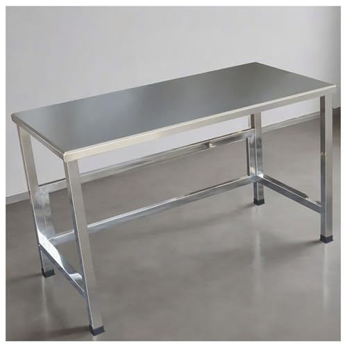 Heavy-Duty Stainless Steel Work Table 30.7 - Commercial Grade Workbench with Reinforced Crossbeam Slanted Edge Design & Anti-Slip Mat for Warehouse Use