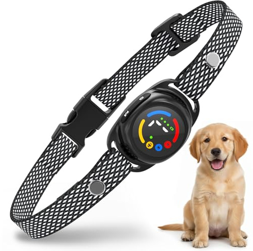 Collare Anti Abbaiare Cane,Collare Antiabbaio per Cani 3 modalità suono/vibrazione/combinato,Impermeabile IP67,5 sensibilità,Rilevamento di abbaiare intelligente regolabile per piccolo