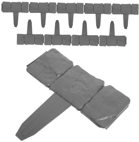 TOYANDONA 20 pièces Lot de Bordures Jardin Effet Pierre Plastique Clôture Décorative sans Creusage Imitation Pierre pour Pelouse et Plantes Installation Facile DIY Design Élégant et Naturel
