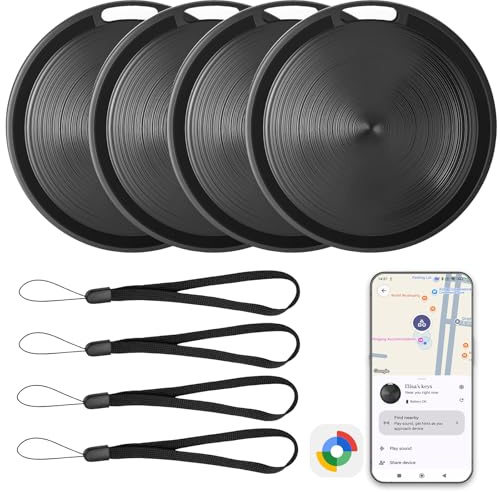 Android Tracker 4 Pack, Smart Item Finders Compatible with Google Find Hub App, Bluetooth Tracker, Tracker Android Locator for Keys, Wallets, Bags and Luggage(NOT for iOS or Huawei)