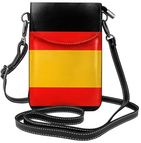 QAZWZML Cartera pequeña cruzada para teléfono con la bandera de Alemania con tapa abatible, perfecta para ir de compras, viajar y uso diario.