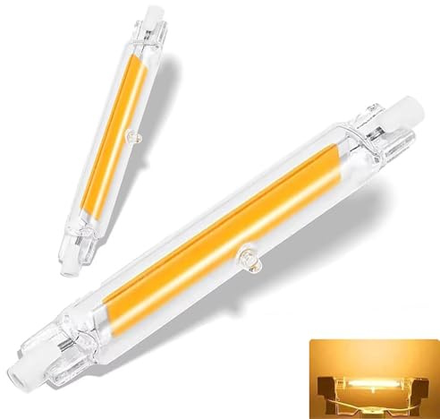 Dvnoua R7S LED 78mm Dimmbar, 10W R7S LED Lampen Ersatz für 100W Halogen Leuchtmittel, Led 78mm Warmweiß 3000K 1000LM, Kein Flackern, 360°Abstrahlwinkel, 2er Pack