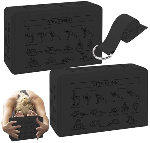 Yogablock | 2-delad halkfri mjuk lätt – yoga kil som träningsutrustning – för hem, studio, gym, resor, träning, stretching, meditation, kvinnor och vuxna