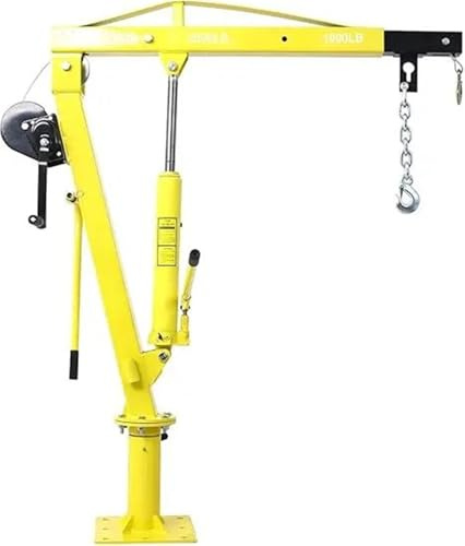 SDdPulse Herramienta de elevación resistente para camión grúa con cabrestante hidráulico, grúa plegable para elevación de motor, polipastos eléctricos de elevación de motor, negro, amarillo