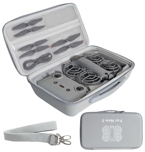 Étui Case pour DJI Neo 2 Sac avec Sangle de Transport Sacoche pour DJI Neo 2 Fly More Combo Accessoires Housse compatible avec drone DJINeo2 contrôleur RC-N3/N batterie Neo2
