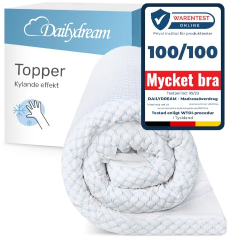 Dailydream bäddmadrass 120x200x5 cm | Viskoelastiskt memory foam | Cool Touch Edition, model M | Ergonomisk för obekväma madrasser, boxspring-sängar och gästsängar