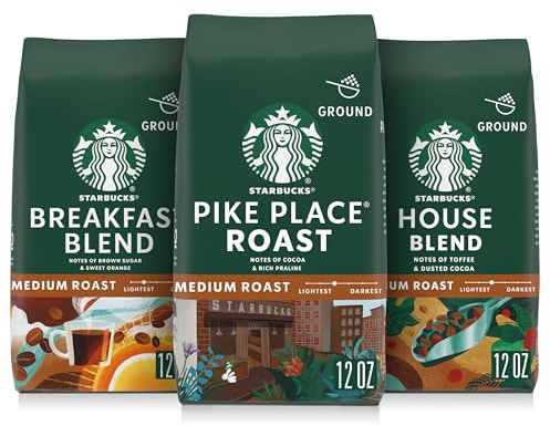 Starbucks Ground Coffee, Medium Roast Hot or Iced Coffee, Variety Pack, Three 12 oz Bags​