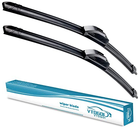VTOGOI OEM Quality 22''+21'' Premium All-Season Auto Windshield Natural Rubber J-Hook Wiper Blades(Pack of 2)