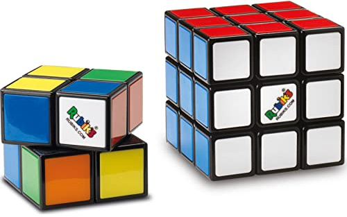 Cubo di Rubik, Duo Pack con l'Originale 3x3 e il Mini 2x2, Classico Rompicapo ad Abbinamento di Colori, per Adulti e Bambini dagli 8 Anni in su