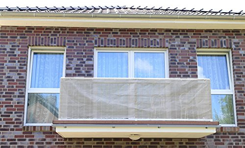 Smart Deko 90x700cm, Grau PE Balkonsichtschutz, Balkonverkleidung, Windschutz, Sichtschutz und UV-Schutz für Balkon, Gartenanlagen, Camping und Freizeit (90x700cm, Grau)