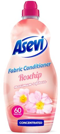Asevi Fabric Softener, Laundry Conditoner, Liquid Fabric Softener, 1380ML, 60 Washes, Rosehip