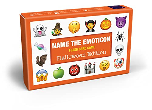 Bubblegum Stuff,Name The Emoticon Game,Halloween Edition,Guess Halloween Artikel Lustiges Emoji Flash Card Board Game,Lustiges Erinnerungsspiel, Kinder, Jugendliche und Erwachsene