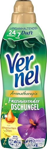 Vernel Aromatherapie Faszinierender Dschungel Weichspüler (32 Waschladungen), langanhaltender Wäscheduft mit ätherischen Ölen für 24/7 Frische, recycelbare Flasche