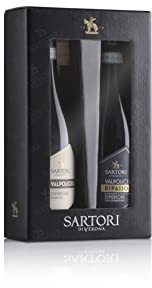 Sartori Casa Vinicola, Confezione ''Sapori della Valpolicella'' - 1 Valpolicella Ripasso + 1 Valpolicella Superiore, Rosso, Veneto, Confezione Regalo, 2X750ml