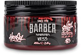 BARBER MARMARA No.33 Hair Styling Gel 250ml - Haargel Herren - Starker Halt - Kein Verkleben und ohne Rückstände - Alkohol Frei - Frischer Duft - Hair Gel - wet hair look - gummy Effect
