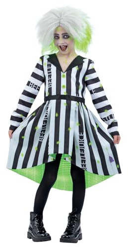 Smiffys Beetlejuice-kostym, klänning med ojämn fåll kjol