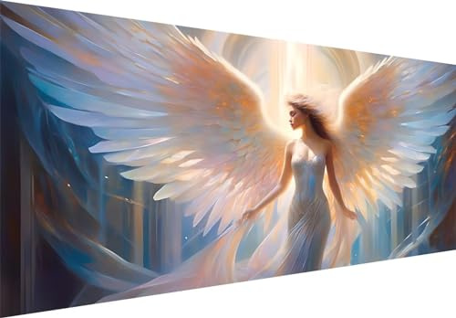 5D DIY Diamond Painting Kits Vollbohrer Groß 80x40cm, Engel, Frau Diamant Kunst Handwerk Bild Kit, Leinwand Kreuzstich Stickerei Nach Zahlen Painting Zubehör für Erwachsene/Wand/Wohnkultur B-392