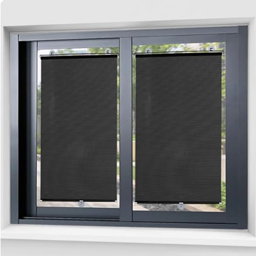 jiajulashou123 Verdunkelungsrollo Rollo Mit Saugnäpfen Sonnenschutzrollo Fensterrollo Ohne Bohren für Büro,Wohnzimmer,6 Größen (45x125cm)