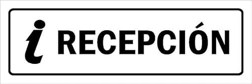 Reception, white informational sign SP029 - Self adhesive sticker (300mm x 100mm)