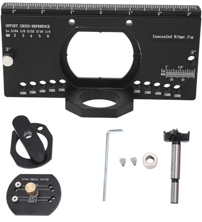 Topyond Kit De Gabarit De Percage Charniere 35mm, Outil De Montage De Porte D'armoire En Alliage D'aluminium, Perçage Précis Et Facile Avec Profondeur Prédéfinie Pour Les