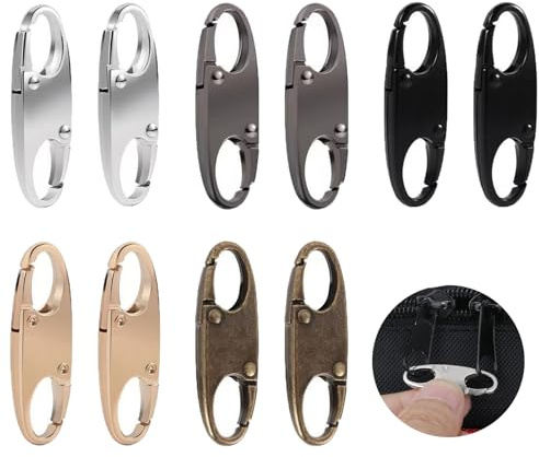 Lot de 10 clips antivol pour fermeture éclair avec double ouverture en S pour sacs à dos – Petit mousqueton pour voyage et camping – 5 couleurs