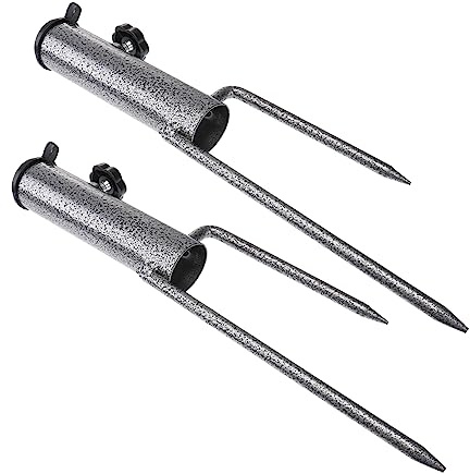 Happyyami Ancla De Paraguas De Acero para Playa y Jardín, 2 Piezas, Diámetro 3.6 Cm, Base Resistente para Sombrillas, Soporte Antiviento para Uso Exterior