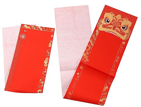 OFFIGAM 10sätze Blanko Kalligrafiepapier Aus Rotem Xuan-papier Für Chinesisches Neujahr Handgeschriebene Couplet-papiere Hochgradig Tintenhaltend Leicht Und Tragbar Für