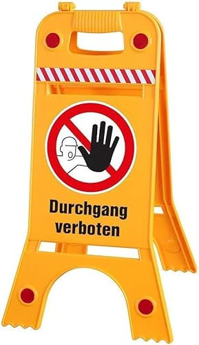 Warnaufsteller Dachaufsteller - Durchgang verboten - Gr. ca. 28 x 64 cm - 308539/2, Aufsteller - Dachaufsteller Warnaufsteller Schild Kunststoffschild Hinweisschild - beidseitige Beschriftung