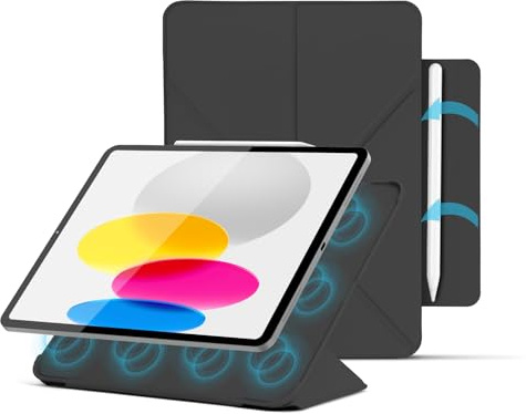 Bettdow Custodia Cover per iPad 11 Generazione A16 11 Pollici 2025/iPad 10 Generazione 10,9 Pollici 2022, Custodia Magnetica Funzione di Sospensione/Riattivazione Automatica, Nero