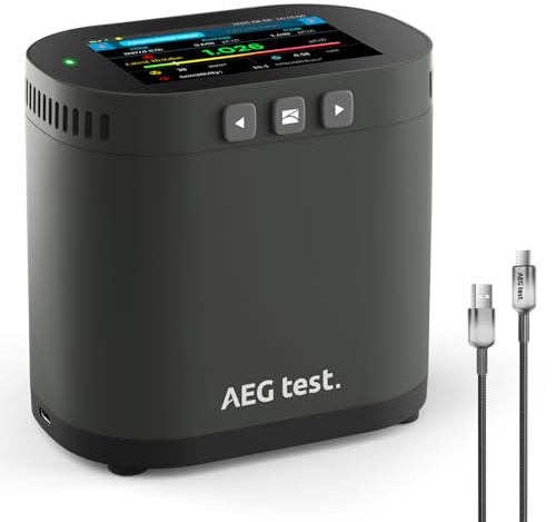 AEGTEST HOUND-3786 Radonmessgerät für Zuhause, 10-Min-Aktualisierung, 3.5 LCD, wiederaufladbar, Langzeitüberwachung, Alarm, Diagramme, PDF, pCi/L & Bq/m³ – Schwarz