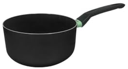Fackelmann 688139 padella per tutti i fuochi, 16 cm, antiaderente, rivestimento in ceramica, senza PFAS, induzione, Alluminio, Nero, Verde, 16 cm