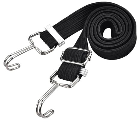 Cinghie a Cricchetto,Cinghia a Cricchetto Fasce elastiche in lattice ad alta elasticità da 2 m, for fissaggio bagagli, biciclette, moto, carico, cinghia di fissaggio con gancio.