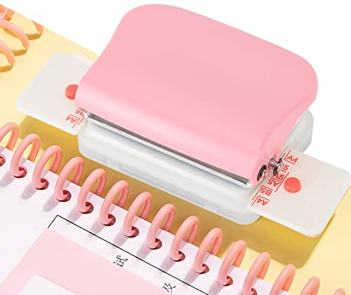 Ejoyous Hålslag, A4/30 Hole A5/20 Holes B5/26 Holes Paper Puncher Loose Leaf Manual Punching Machine Pink för Att Skapa Pappersklippbokningskort Kontor Studio Studio