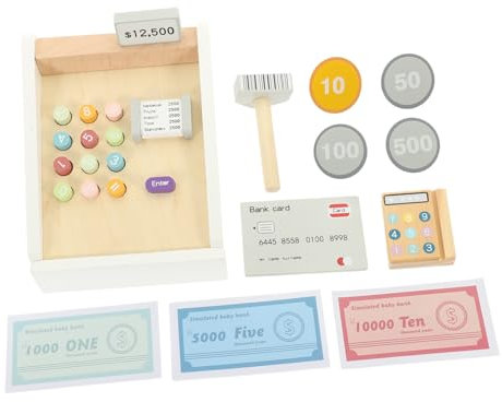Supvox Holz Spielzeug Kasse Für Junge Mädchen Interaktives Supermarkt Kassen Spielzeug Lernspielzeug Mit Registrierkasse Geeignet Für Kleinkinder Geburtstagsgeschenk