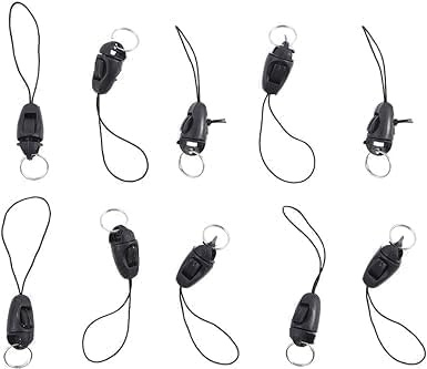 Nlinlin 10 Pcs Black Detachable Buckle Mobile Phone Accessories Pendant Buckle Small Sling Anti-Lost Lanyard Cords Hanging Head Keychains Hooks, Badge Holder Buckle Keychain, Car Keychain