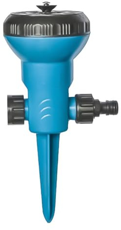 Hoite Aspersor de césped giratorio de 360° con 9 modos de pulverización, material ABS, diseño de estaca para el suelo, para sistema de riego de césped, patio y jardín.