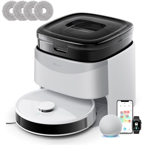 Lefant M3L Robot Aspirador y Fregasuelos, 10 000Pa, 220min, Vaciado Automático para 3,2 L, Navegación dToF, Cepillos Antienredos, Doble Giro Fregar, Lavado y Secado Automático