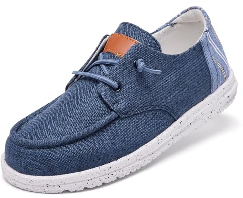 Loafers Shoes for Women Trainers Flat Barefoot Slip On Canvas Walking Orthopedic Arch Support Memory Foam Comfort Lightweight Casual Moccasins Navy UK 5