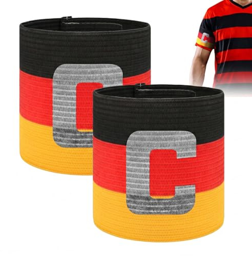 LAKVIL 2 Stück Kapitänsbinde Fussball, Kapitänsbinde Kinder Classi C, Elastische, Verstellbare Fußball Armbinde für Kinder und Erwachsene, für Jungen und Mädchen