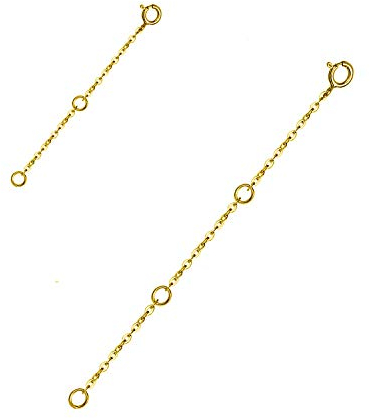 WINNICACA Cadena de extensión S925 Collar de plata esterlina Cadena de extensión Pulsera de extensión para joyas, cadena de extensión de 2 piezas, Chapado en oro de 14 quilates, No es una piedra