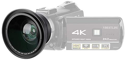 37mm 0.39X Professional HD Wide Angle Lens with Macro Lens and 37mm Phone Clip for Camcorder DSLR Camera