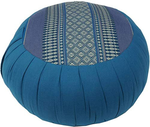 Fine Asianliving Coussin de Méditation Thai Bleu 40x17cm Matelas Tapis de méditation Coussin thaï Kapok 301-E03