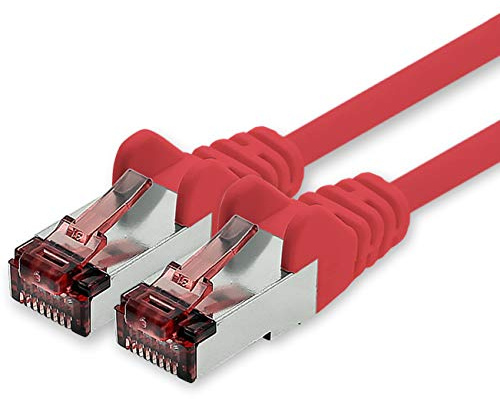 freiwerk Câble réseau Cat.6 50m rouge - 1 x câble Ethernet Lankabel Cat6 Câble réseau Lan Sftp Pimf patch cable 1000 Mbit s