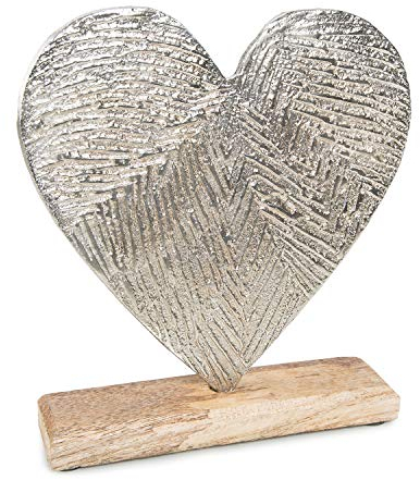Logbuch-Verlag Deko Herz Silber Metall 21 cm Liebe Geschenk Hochzeitsgeschenk Mama & Freundin