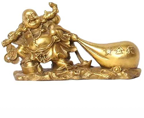 BDXZJ Messing Lachender Buddha, Lachende Buddha-Figuren, Gott des Reichtums Statue, Chinesische Statue Home Decoration Geschenk Statue Zur Innendekoration