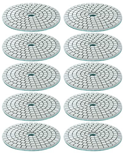 Tamponi per Lucidatura Diamantati 10 Pezzi, Tamponi per Lucidatura Umido da 3 Pollici, Set Dischi Abrasivi Morbidi per Lucidatrice Pavimenti in Marmo Cemento Pietra Granito(2000 mesh)