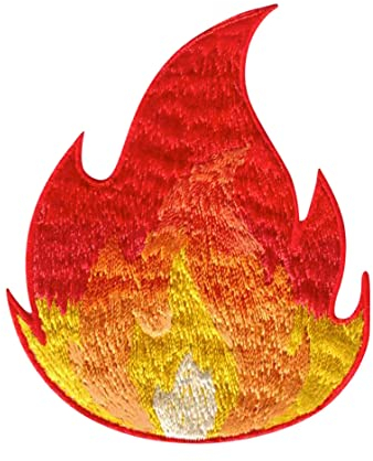 PatchMommy Flamme Feuer Patch Aufnäher Applikation zum Aufbügeln Bügelbild
