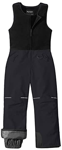Pursky Girls' Waterproof Ski Pants Winter Warm Insulated Pants Windproof Snowboard Pants Kids Boys Snow Pants Snow Bibs Youth Snowpants Husky Ski Bibs Black 8