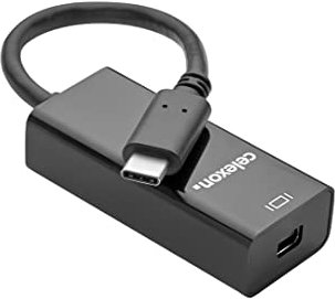 celexon Adaptateur USB-C vers Mini DisplayPort noir avec câble de 10 cm | USB 3.2 Gen 1 | 18 Gbps | 4K 60 Hz